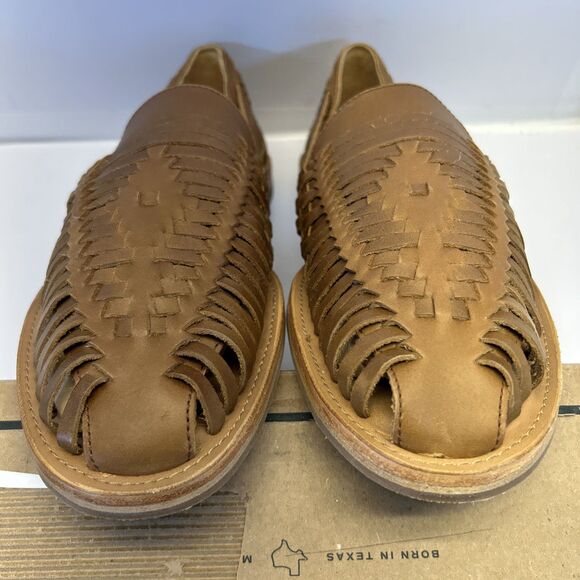 Tecovas Mateo Huarache Slip On Butterscotch Cowhide Leather Woven New SZ 10.5 - Picture 7 of 10